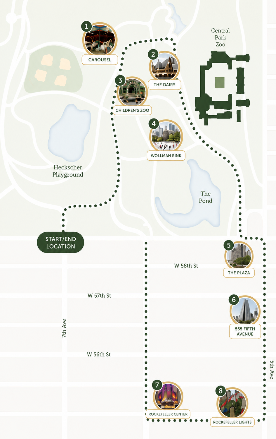 Moonlight Tour / Christmas Lights Tour route map