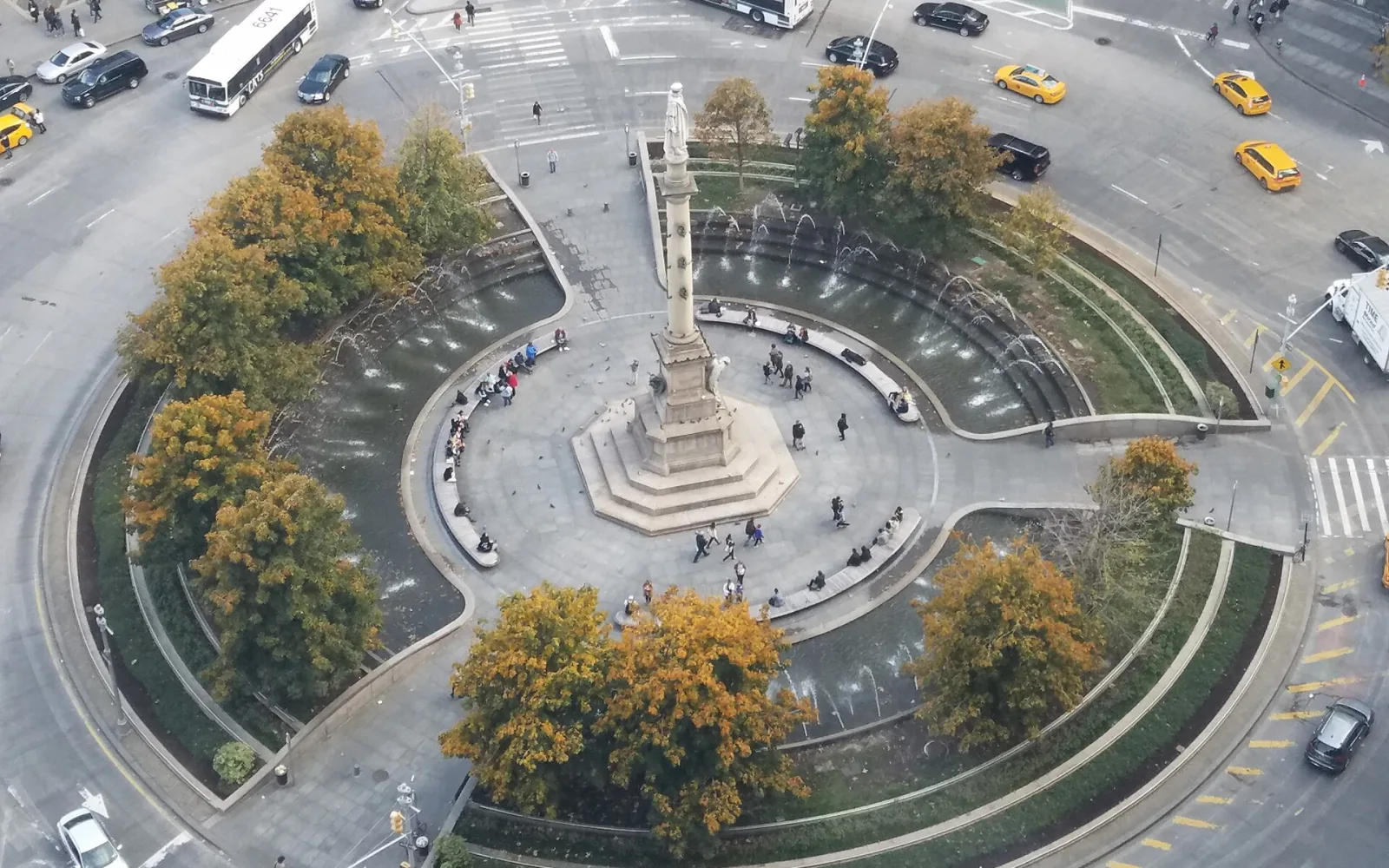 Columbus Circle at the southwest corner of Central Park